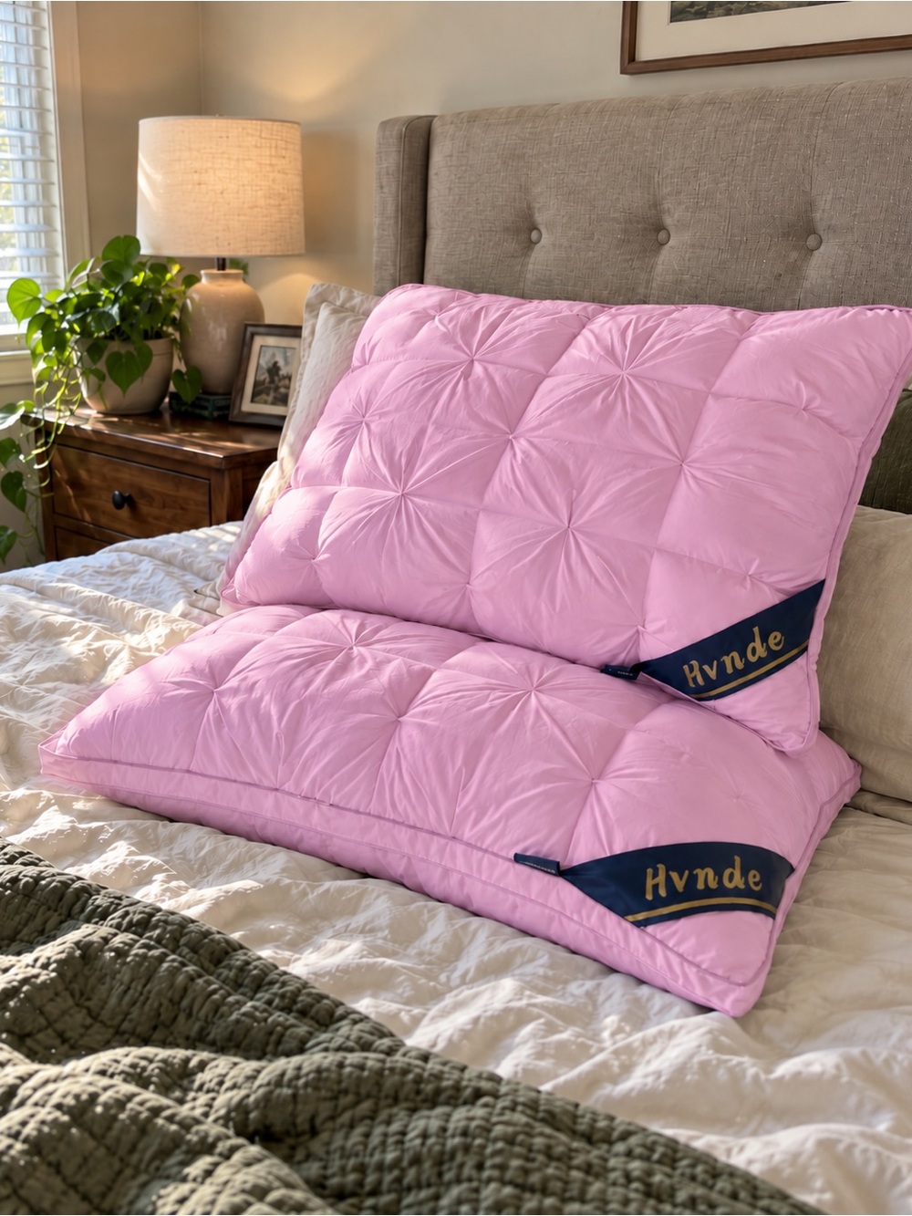 Pink Quilted Pillow Topper - Plush Support for Home Bedding